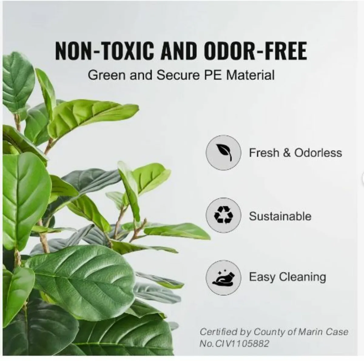 Artificial Fiddle Leaf Fig Tree, 4 FT - Image 3