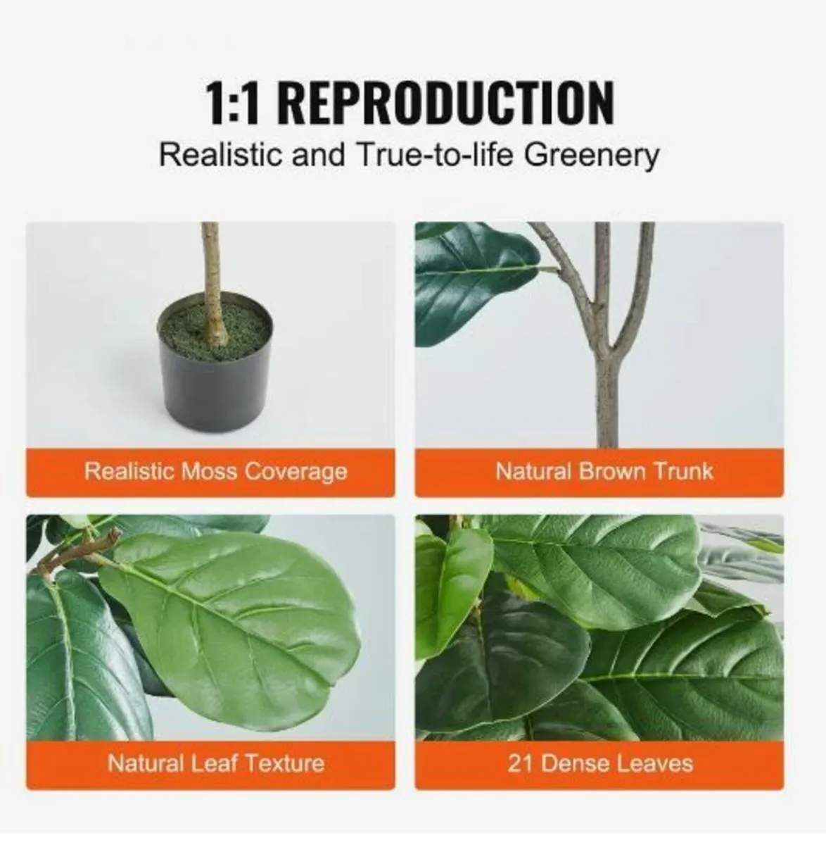 Artificial Fiddle Leaf Fig Tree, 4 FT - Image 4