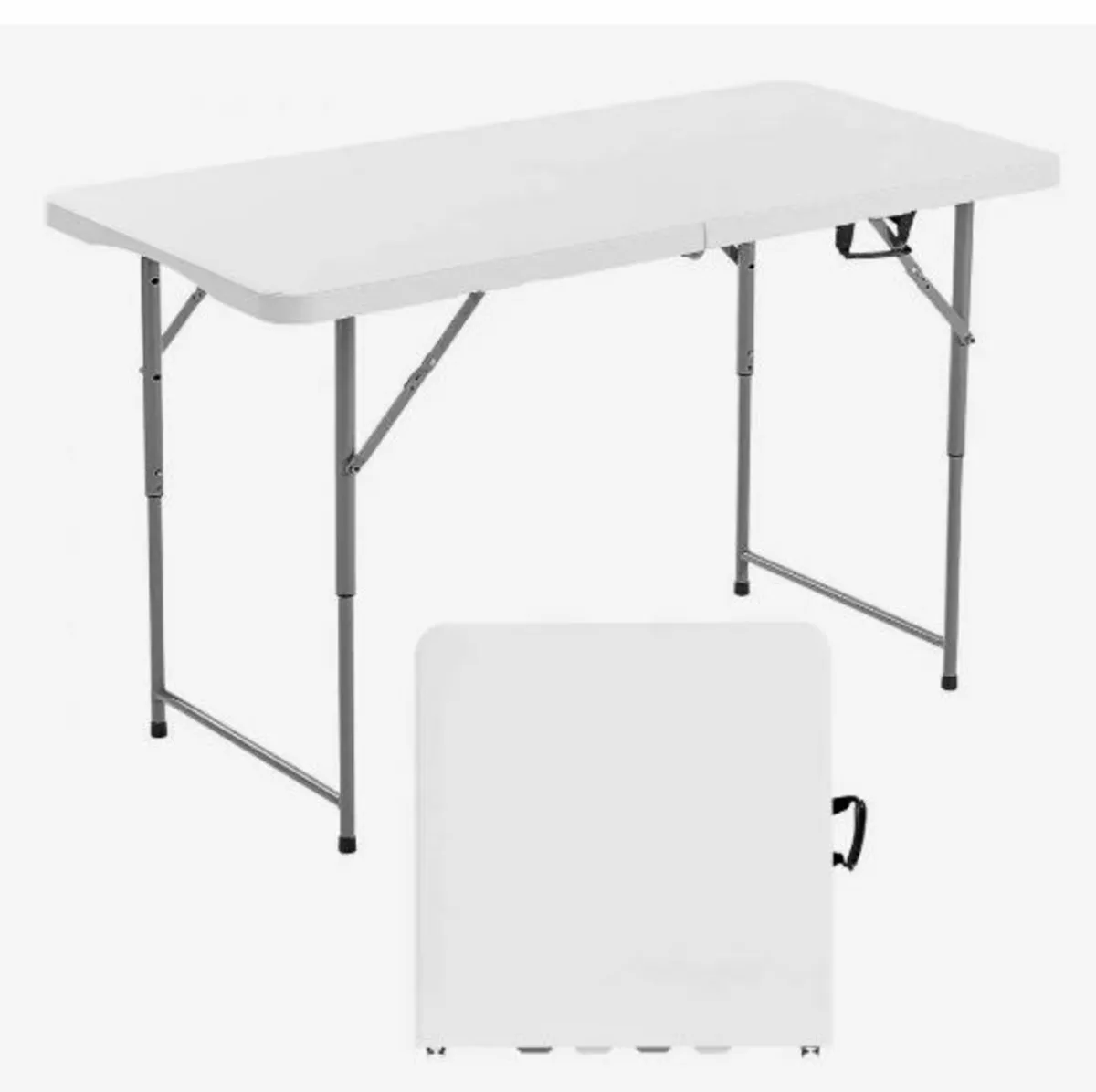 Folding Table, 4 Ft Heavy Duty Portable - Image 1