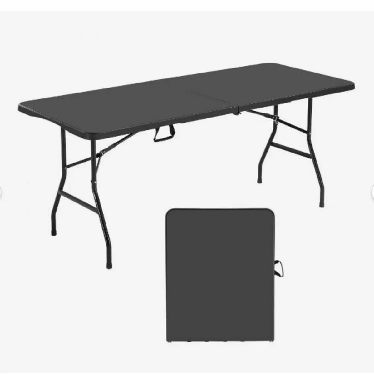 Folding Table, 6 Ft Heavy Duty Portable - Image 1