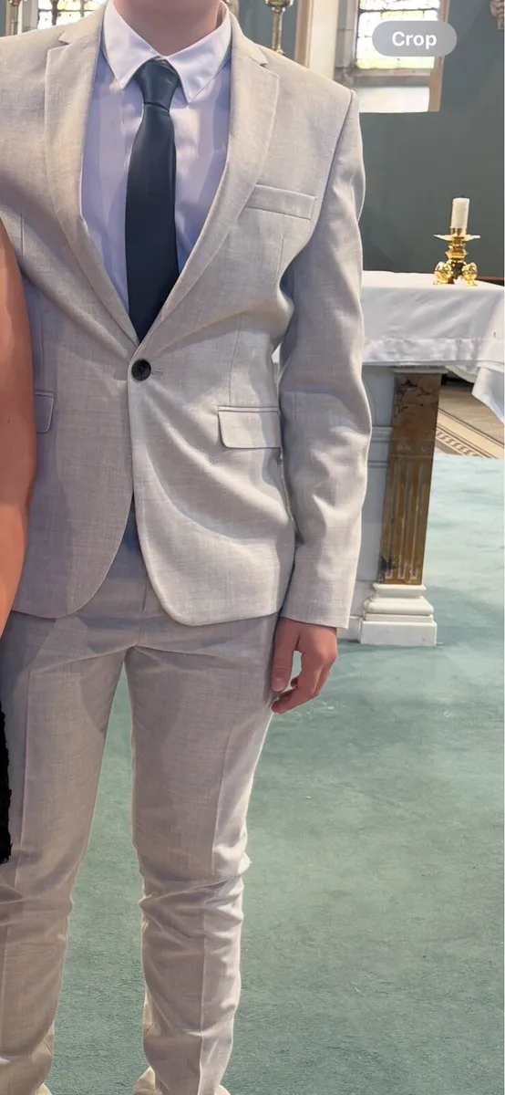 Boys grey beige suit - Image 1