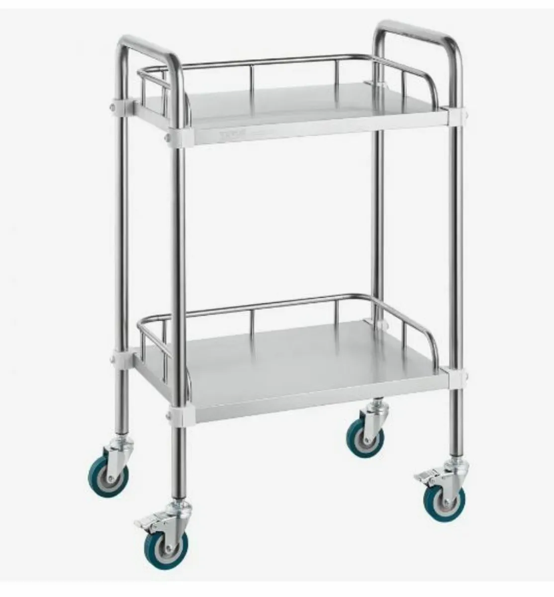 Lab Rolling Cart, 2-Shelf Stainless Steel - Image 3