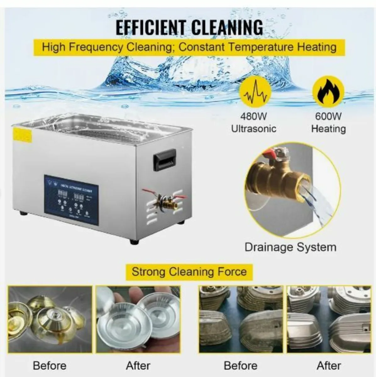Dual Frequency 22L Ultrasonic Cleaner - Image 4