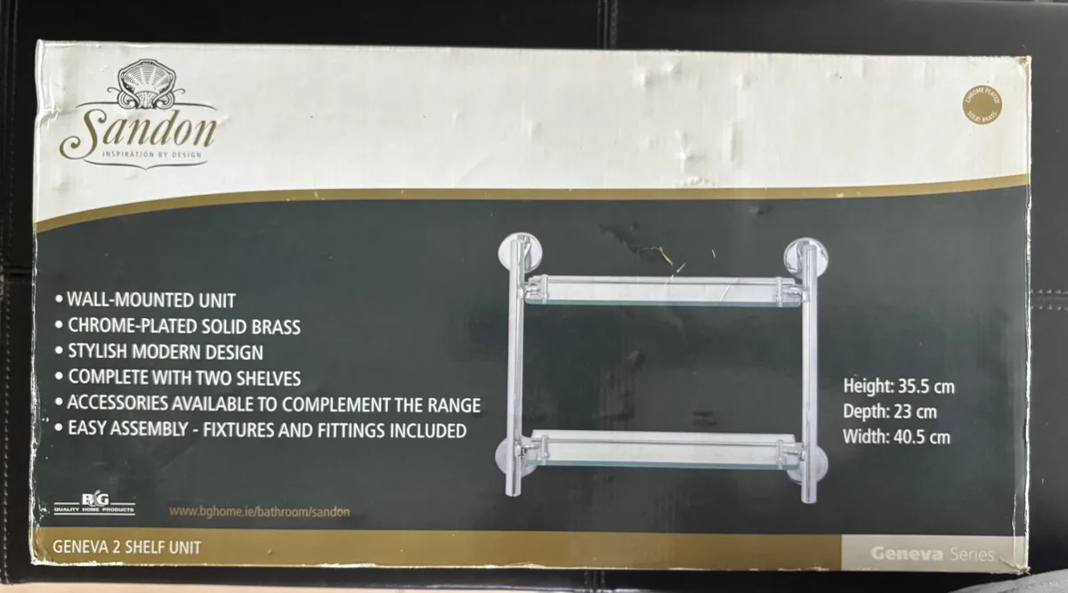 2 Tier Glass bathroom shelf - Image 1
