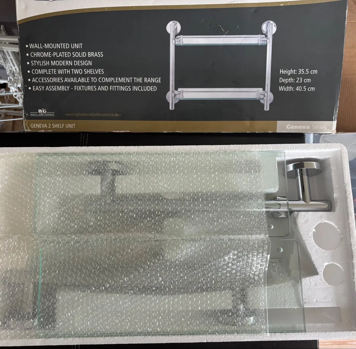 2 Tier Glass bathroom shelf - Image 2