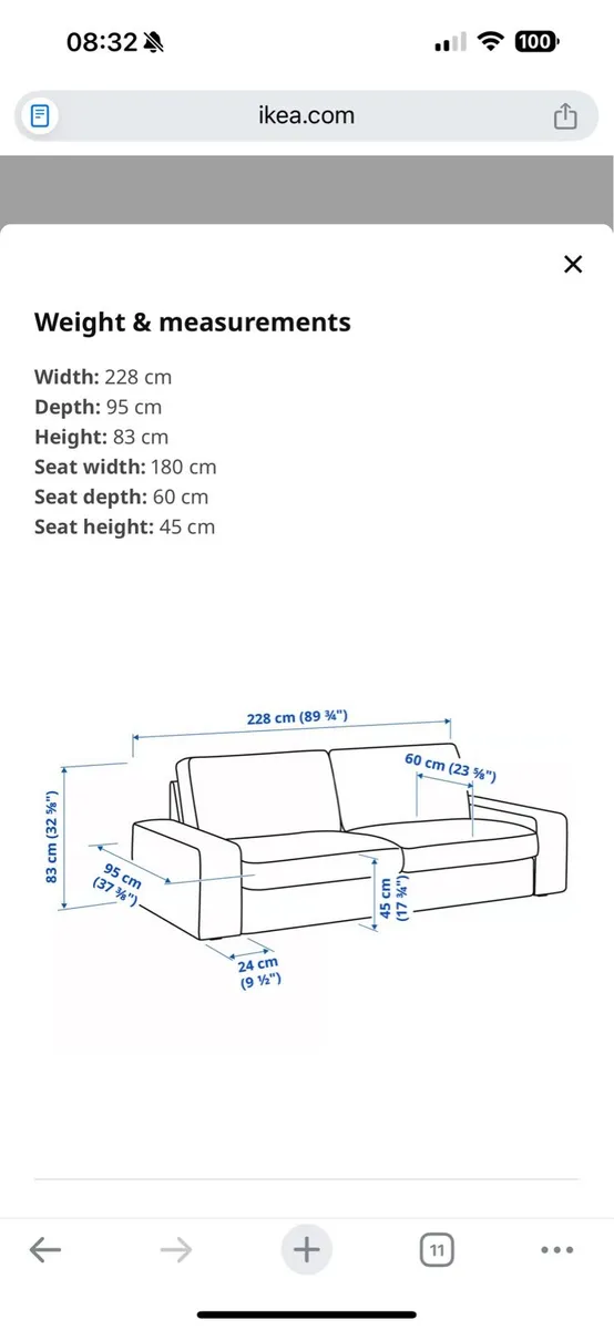 IKEA Kivik 3 Seater Sofa - Image 2