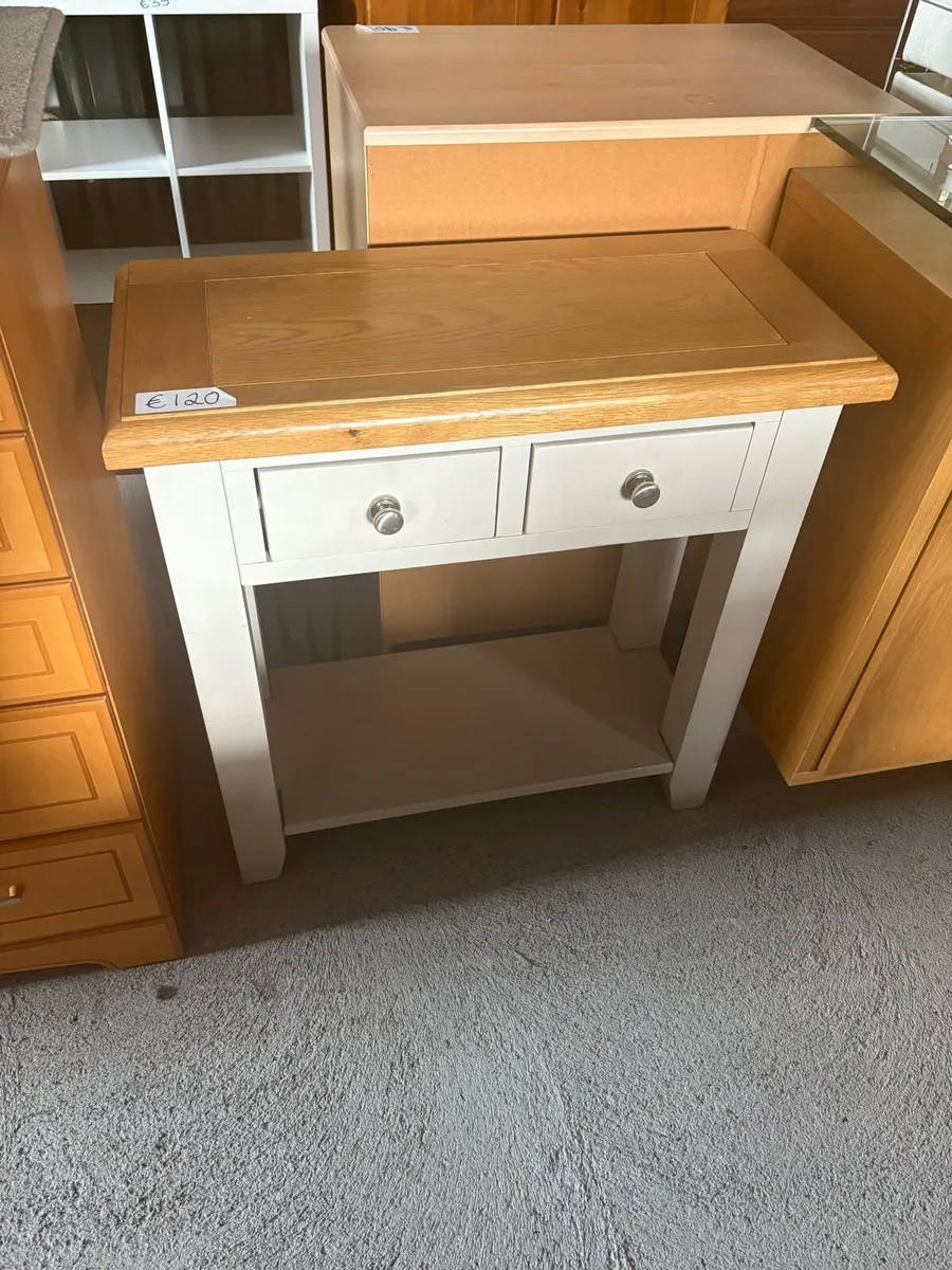 Grey oak hall table - Image 1