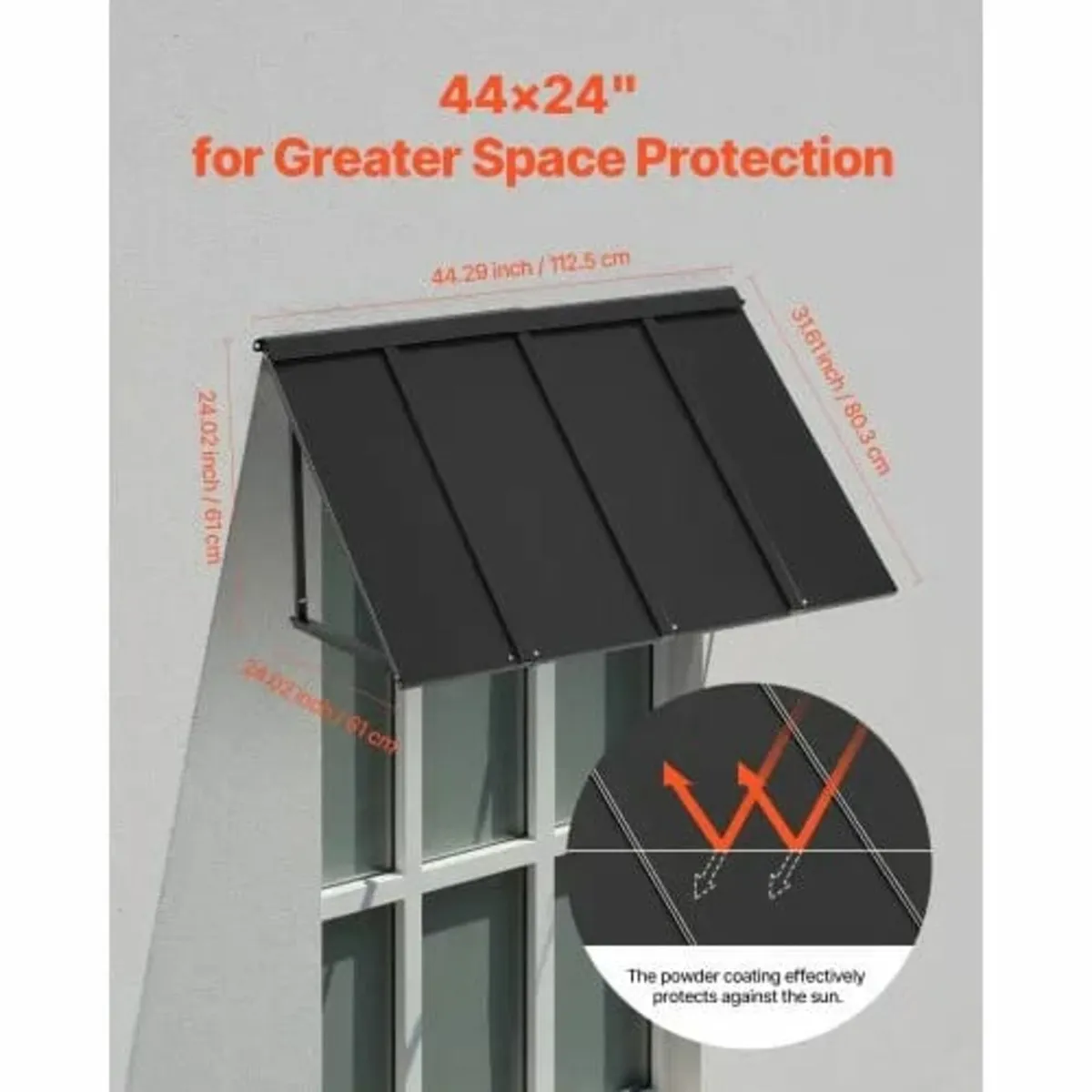 Window Awning Door Canopy 44x24 in Outdoor Patio S - Image 3