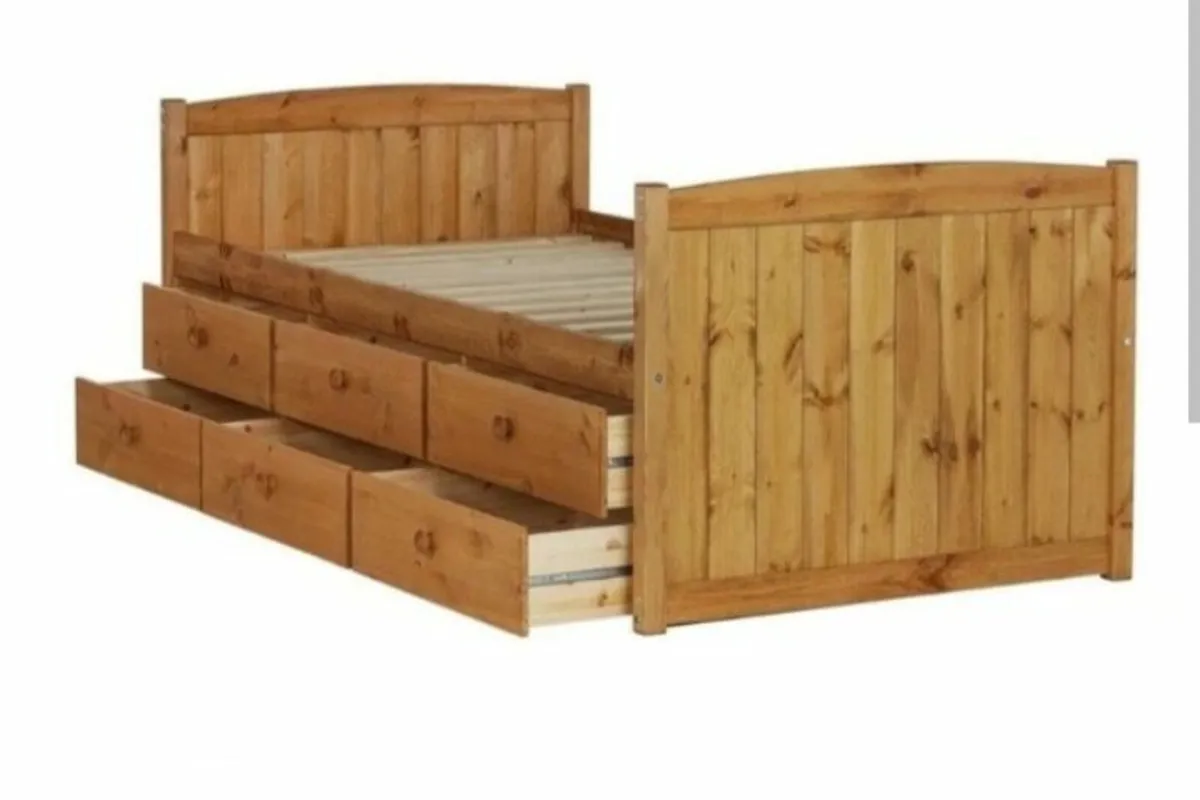 Pine cabin bed with 6 drawers - Image 2