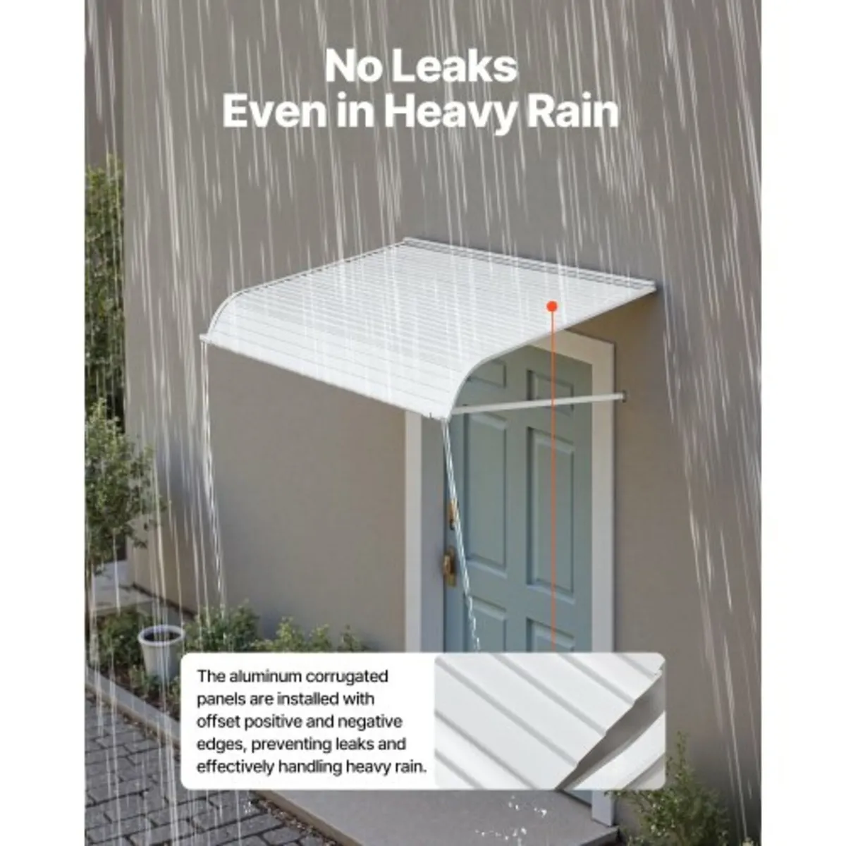 Window Awning Door Canopy 48x42 in Aluminum Alloy - Image 4