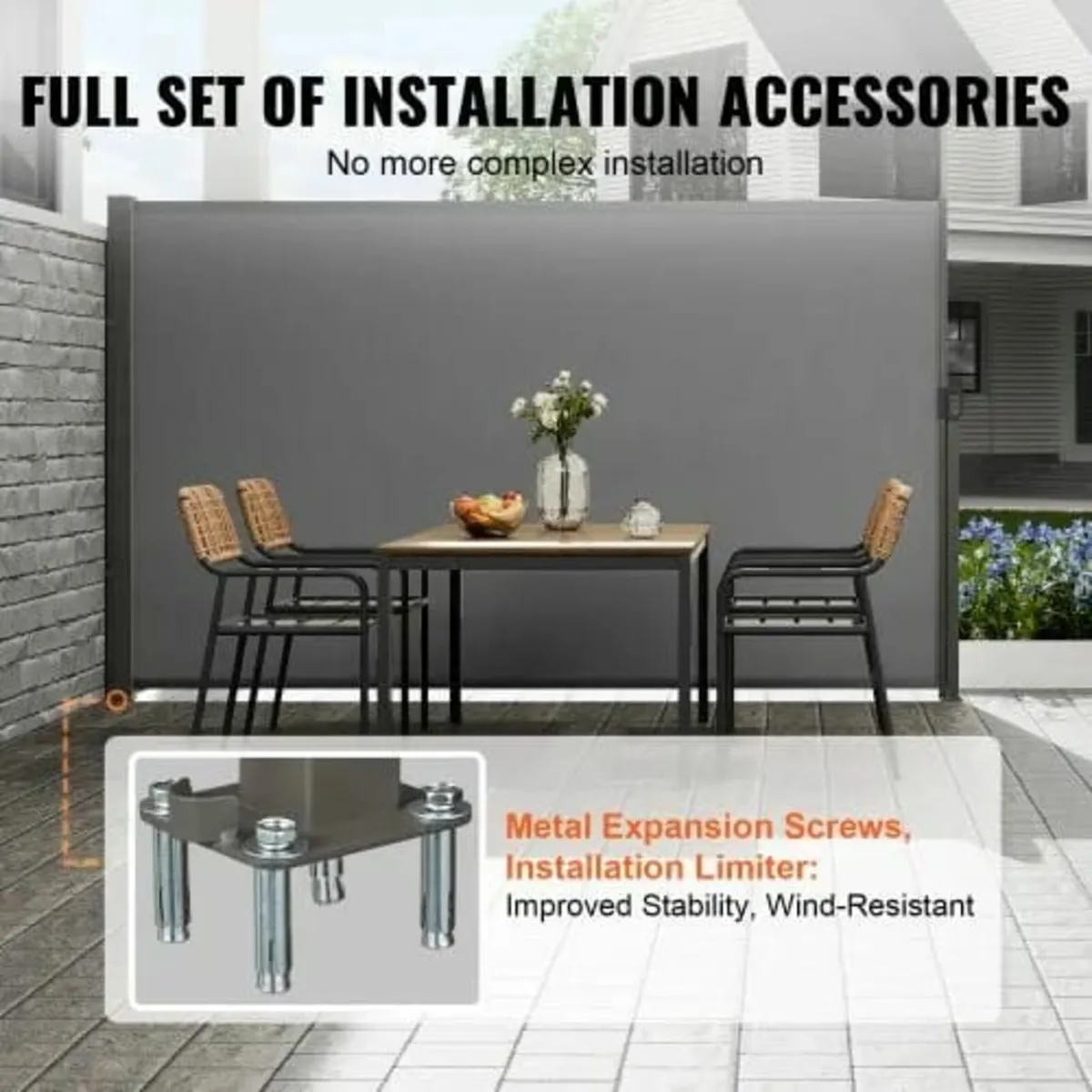 Retractable Side Awning, 71''x 118'' Outdoor Priva - Image 4