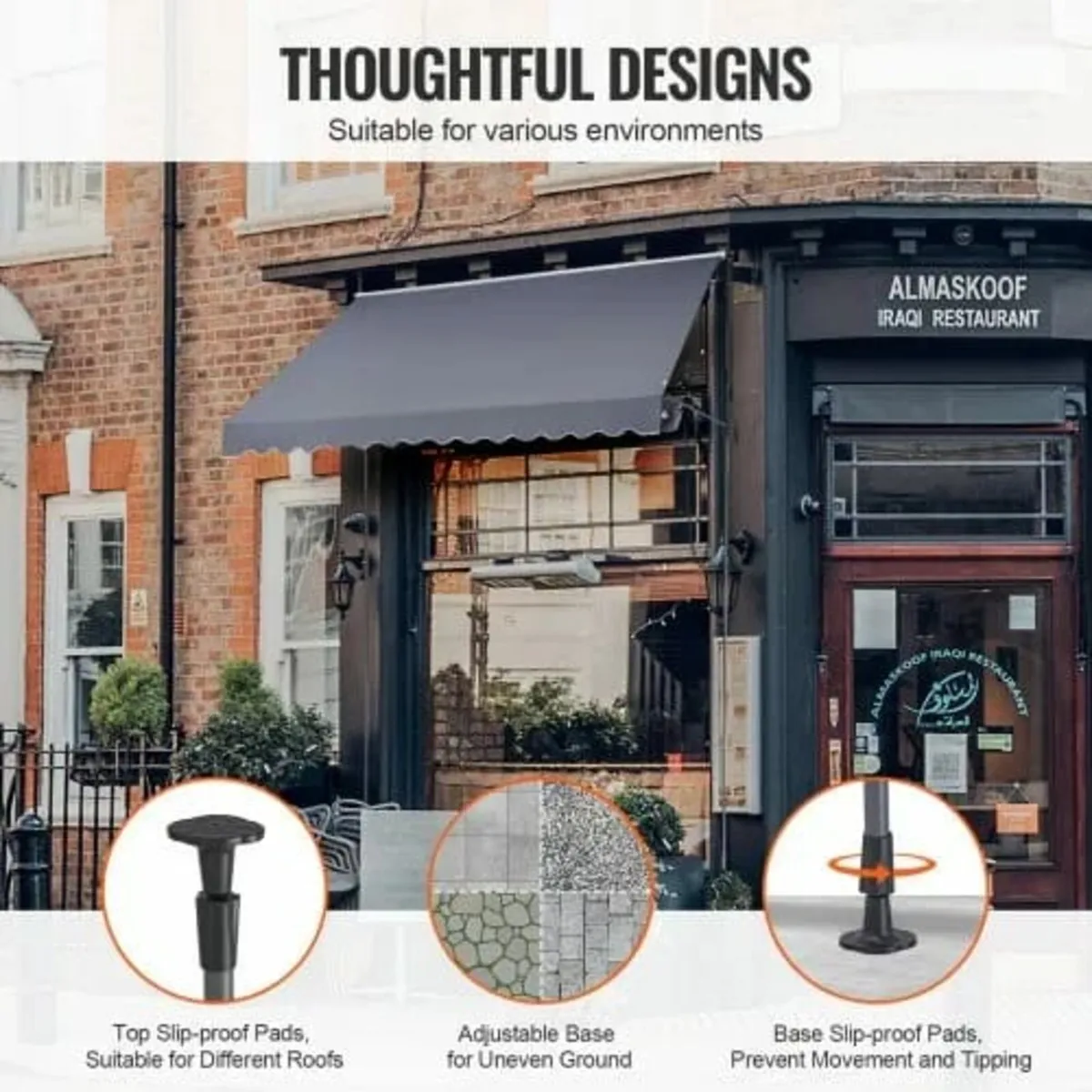 138x47" Patio Awning Retractable Awning Sunshade S - Image 4