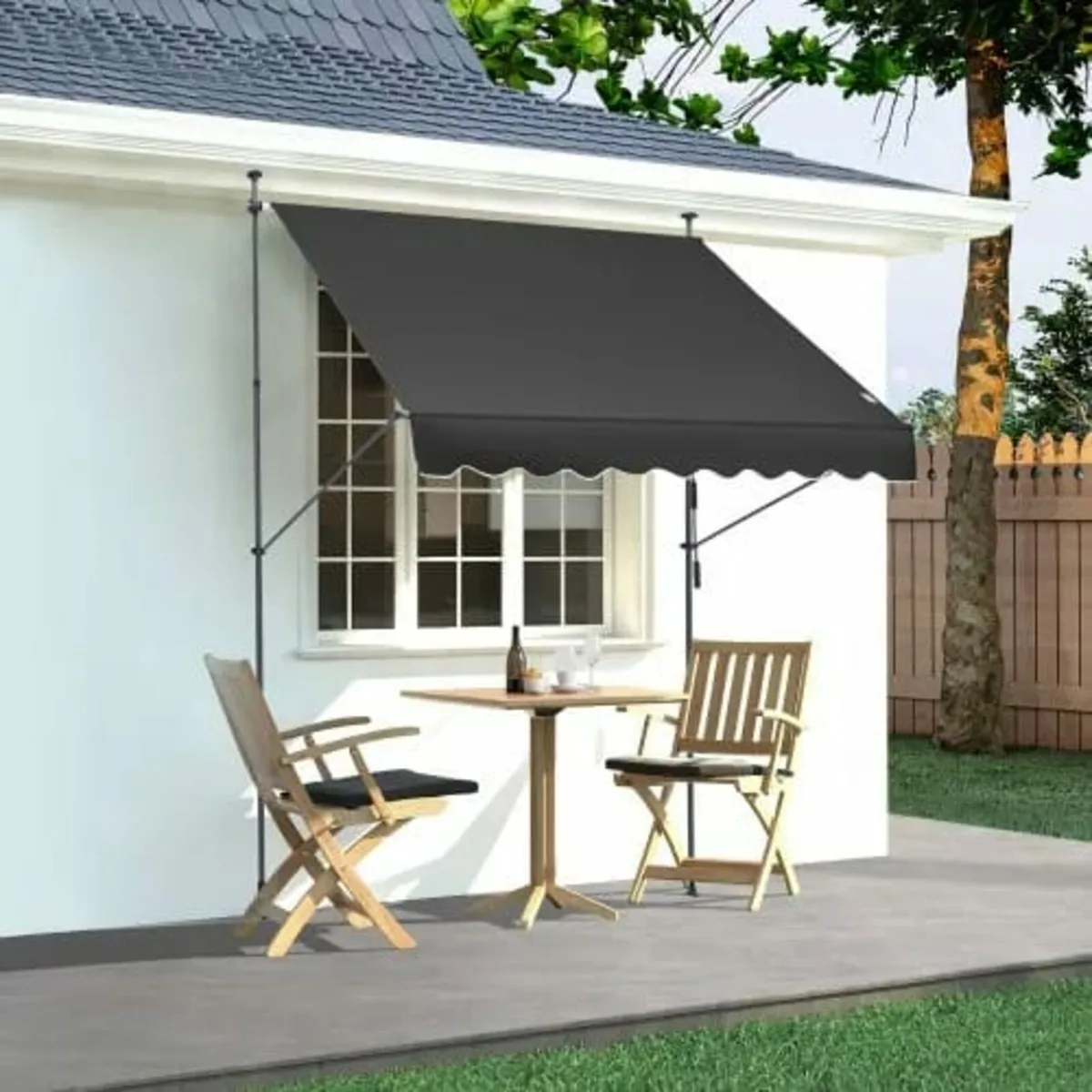 98x47" Patio Awning Retractable Patio Canopy Sunse - Image 4