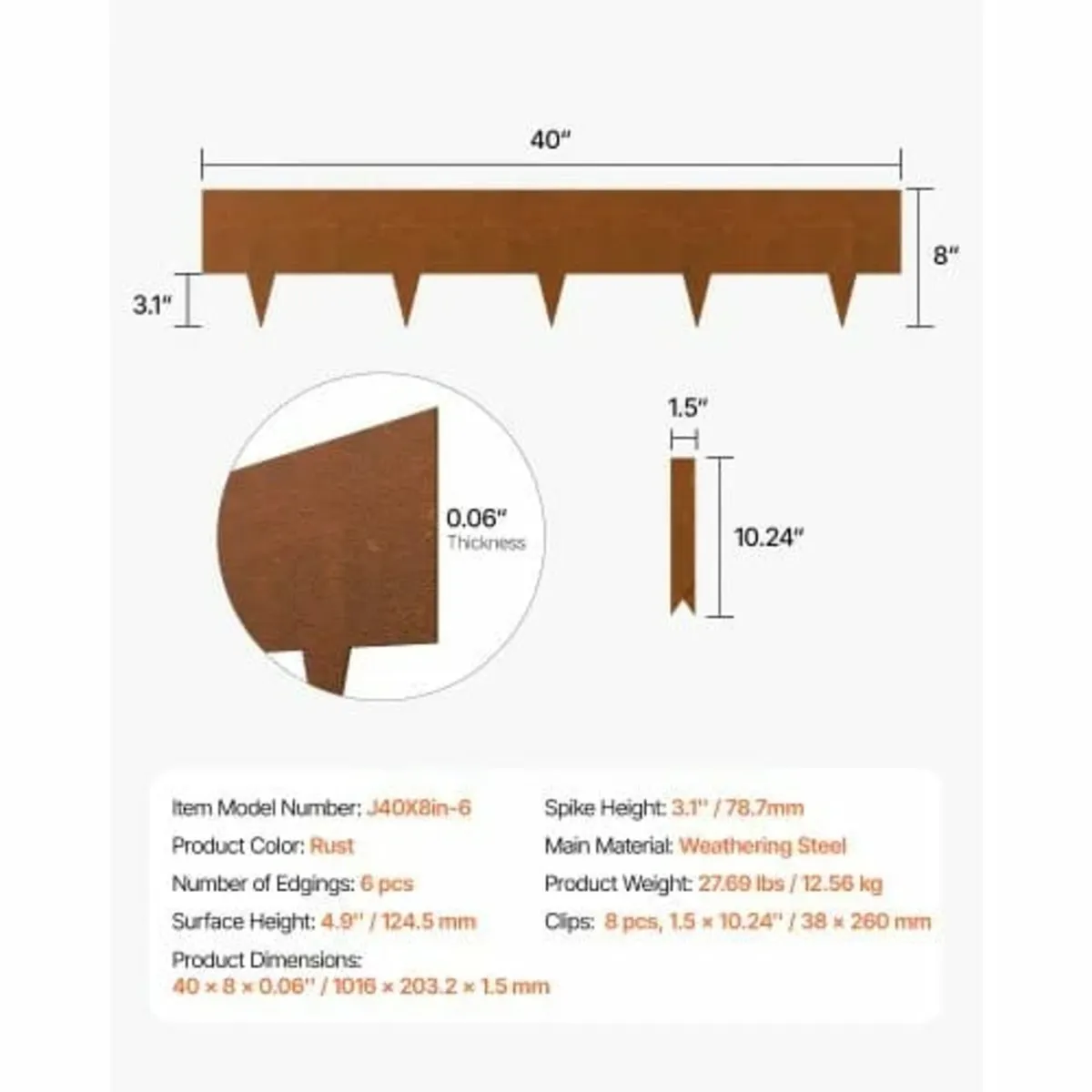 Weather-Resistant Steel Landscape Edging 6 Packs 4 - Image 3