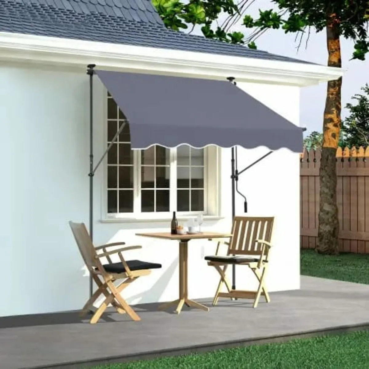 59x47" Patio Awning Retractable Awning Sunshade Sh - Image 4
