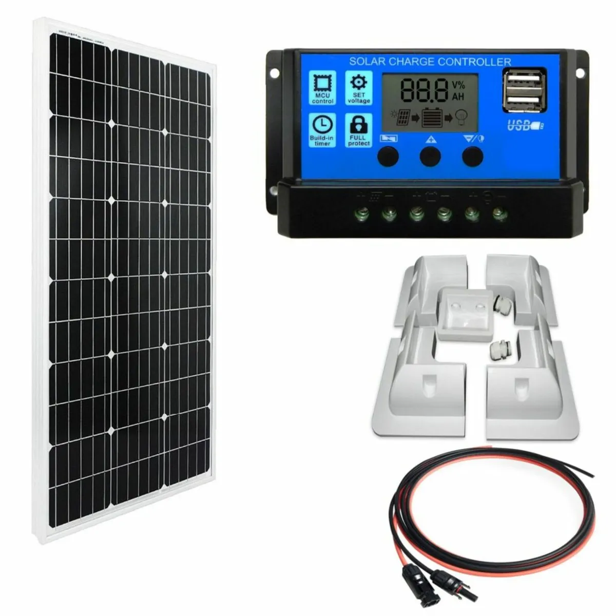 100W Solar Panel kit for camper van boat shed - Image 1