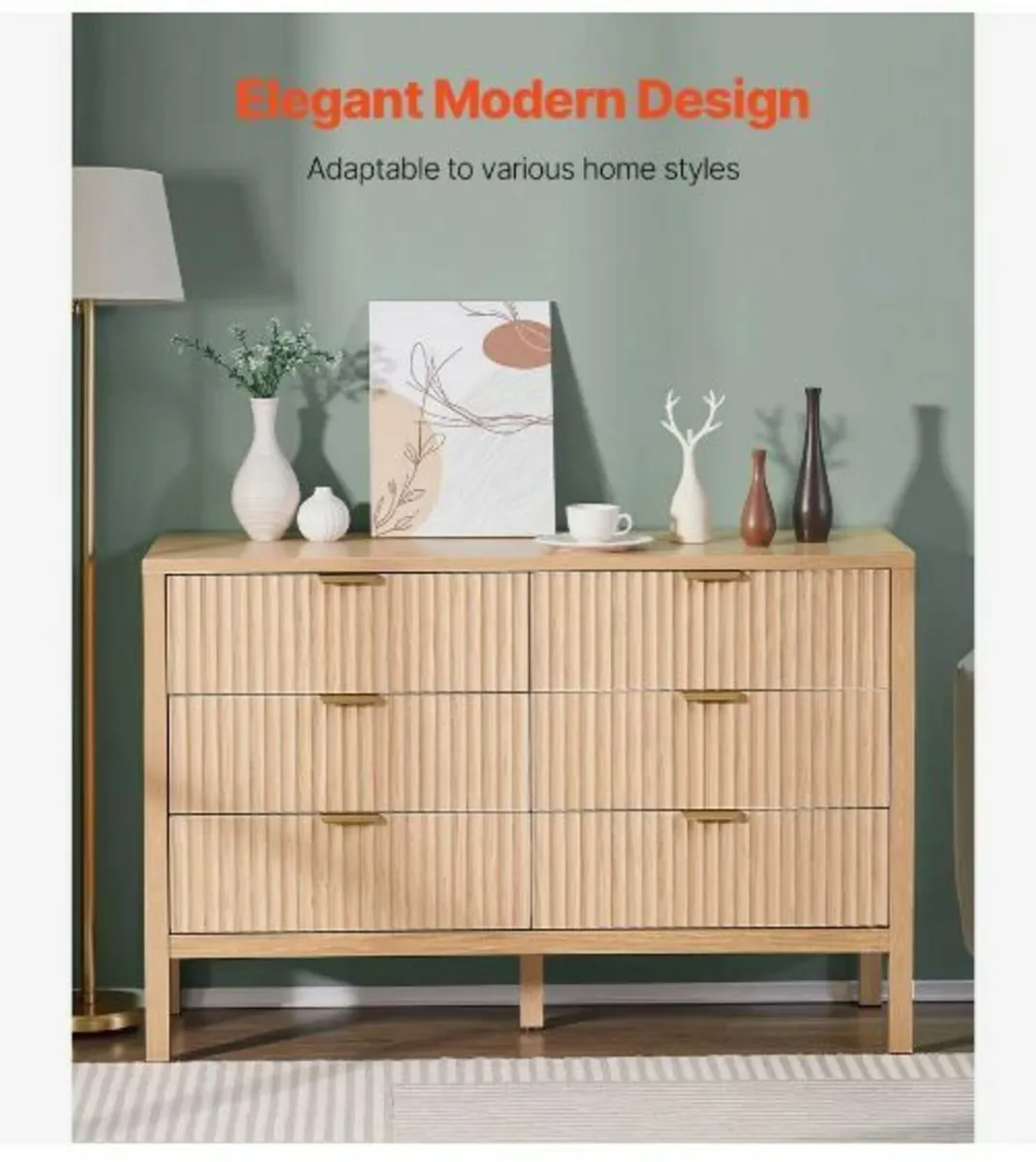 6 Fluted Drawer Dresser - Image 2