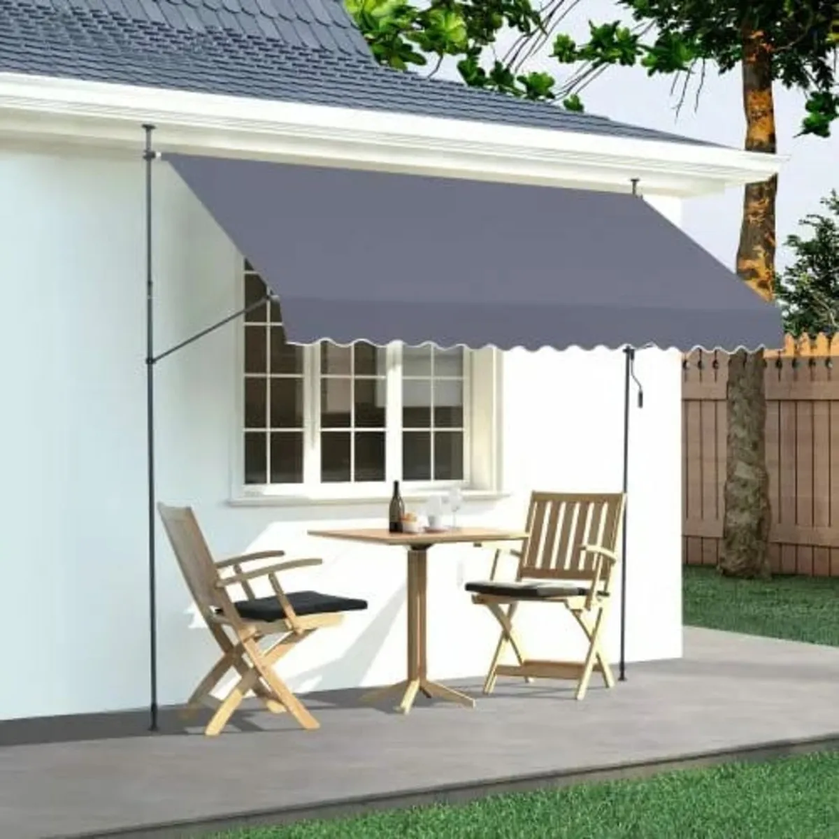 157x47" Patio Awning Retractable Awning Sunshade S - Image 2