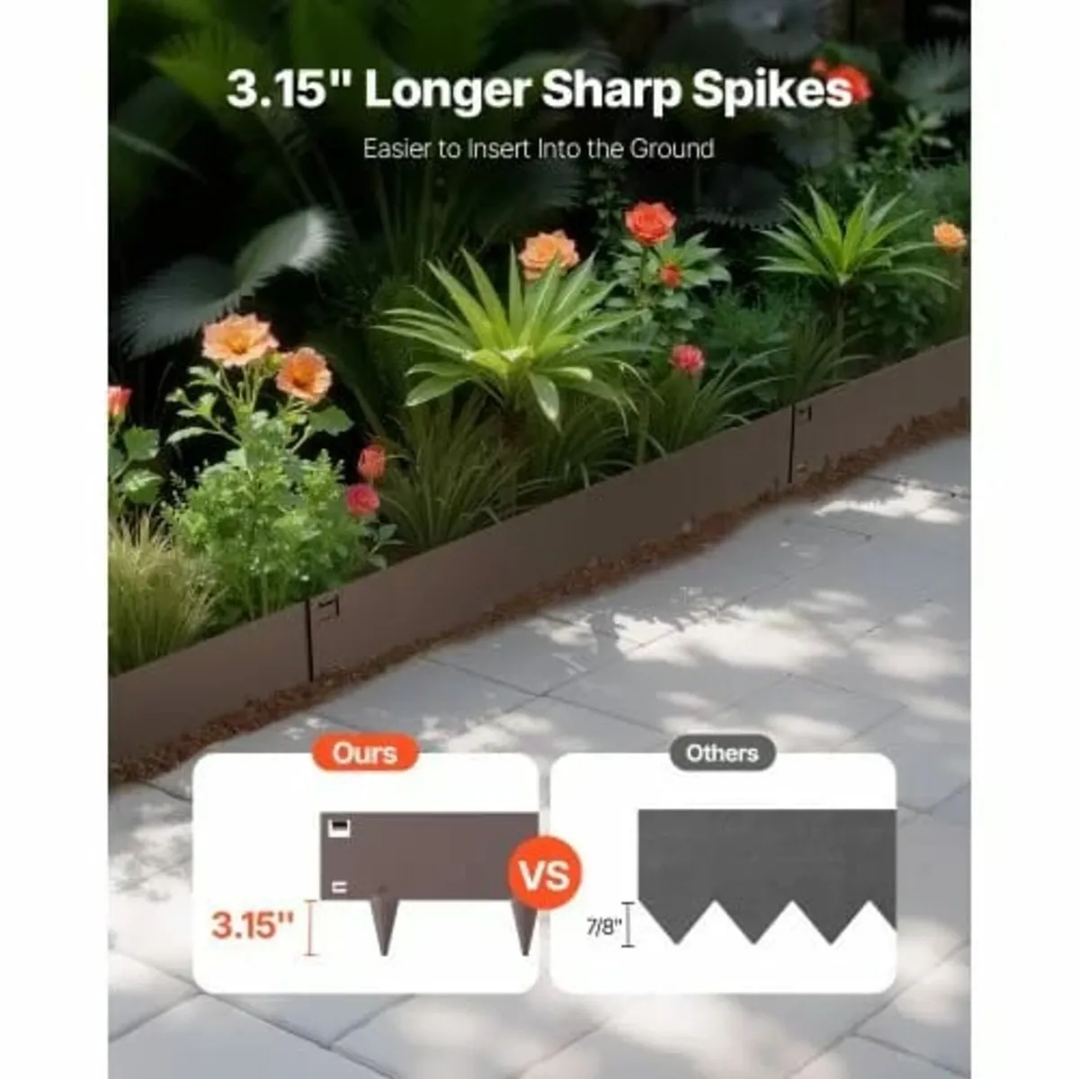 Steel Landscape Edging 5 Packs 39 x 4in Rust-Resis - Image 3