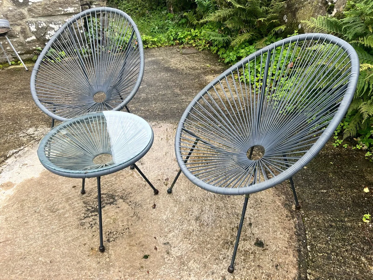 Bistro Set 3pcs Egg String Chair and Table Set - Image 3