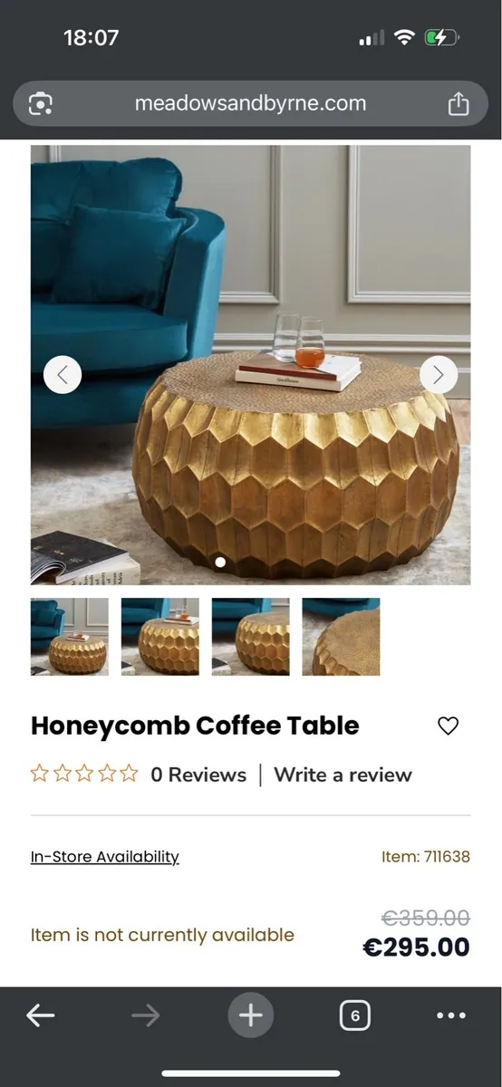 Gold coffee table - Image 1