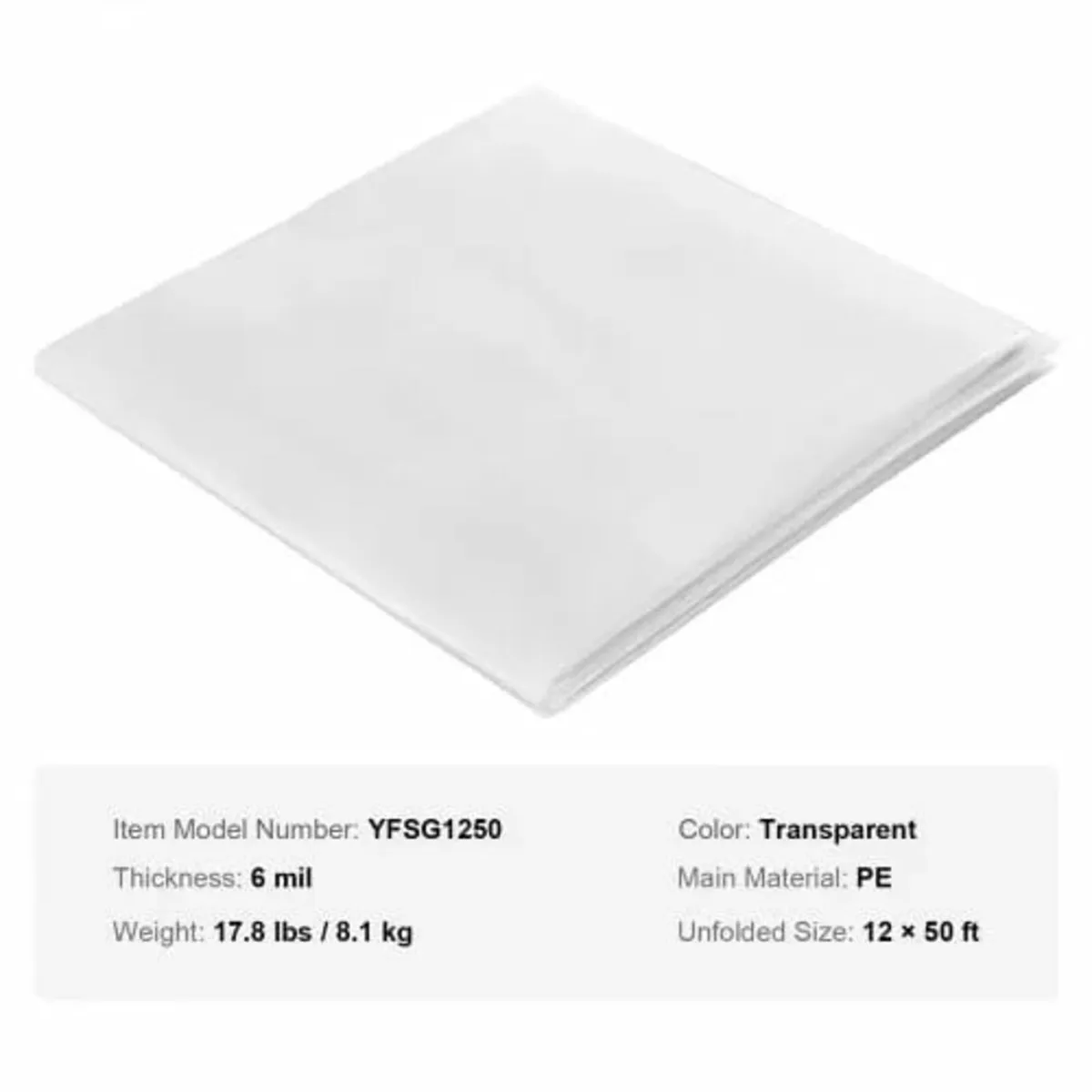 Greenhouse Plastic Sheeting 12 x 50 ft, 6 Mil Thic - Image 2