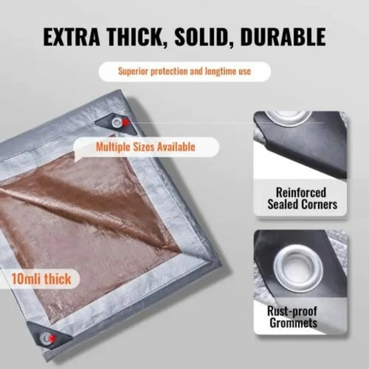 Tarp Waterproof 487.7 x 609.6 cm, Plastic Poly Tar - Image 2