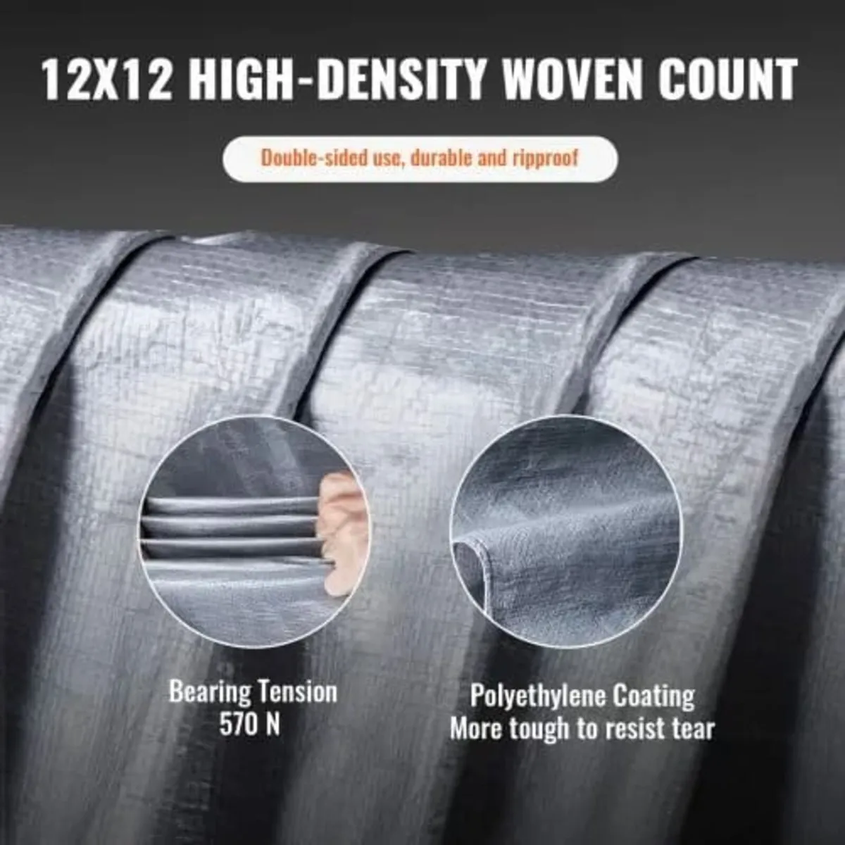Tarp Waterproof 487.7 x 609.6 cm, Plastic Poly Tar - Image 4