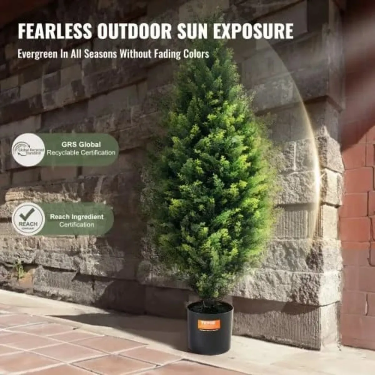 2 Pack 3' Artificial Cedar Topiary Tree Faux Plant - Image 4