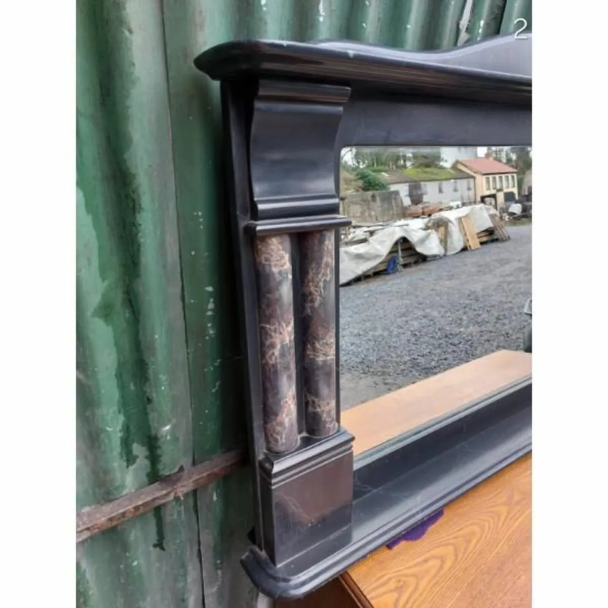 Black Marble Overmantel Mirror – KAS375 - Image 1