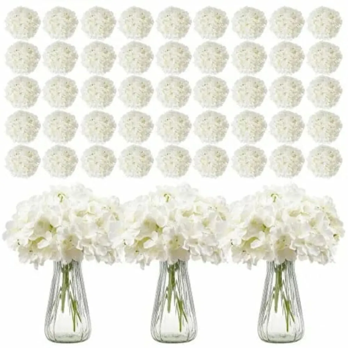 305 Pcs Artificial Silk Hydrangea Flowers 9.8 In B - Image 1
