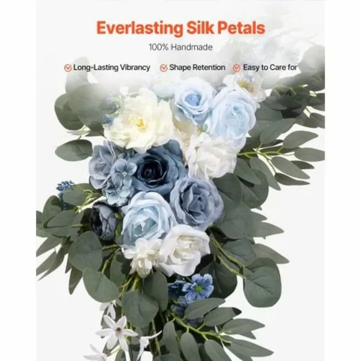 Artificial Wedding Arch Flowers Kit Blue With 2 Pc - Image 4