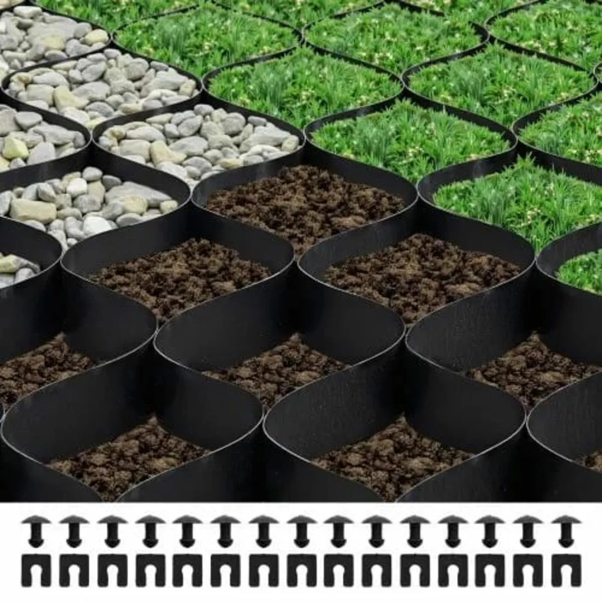 Ground Grid 2-Inch Deep Geocell Grid 26.87x3.94FT - Image 1