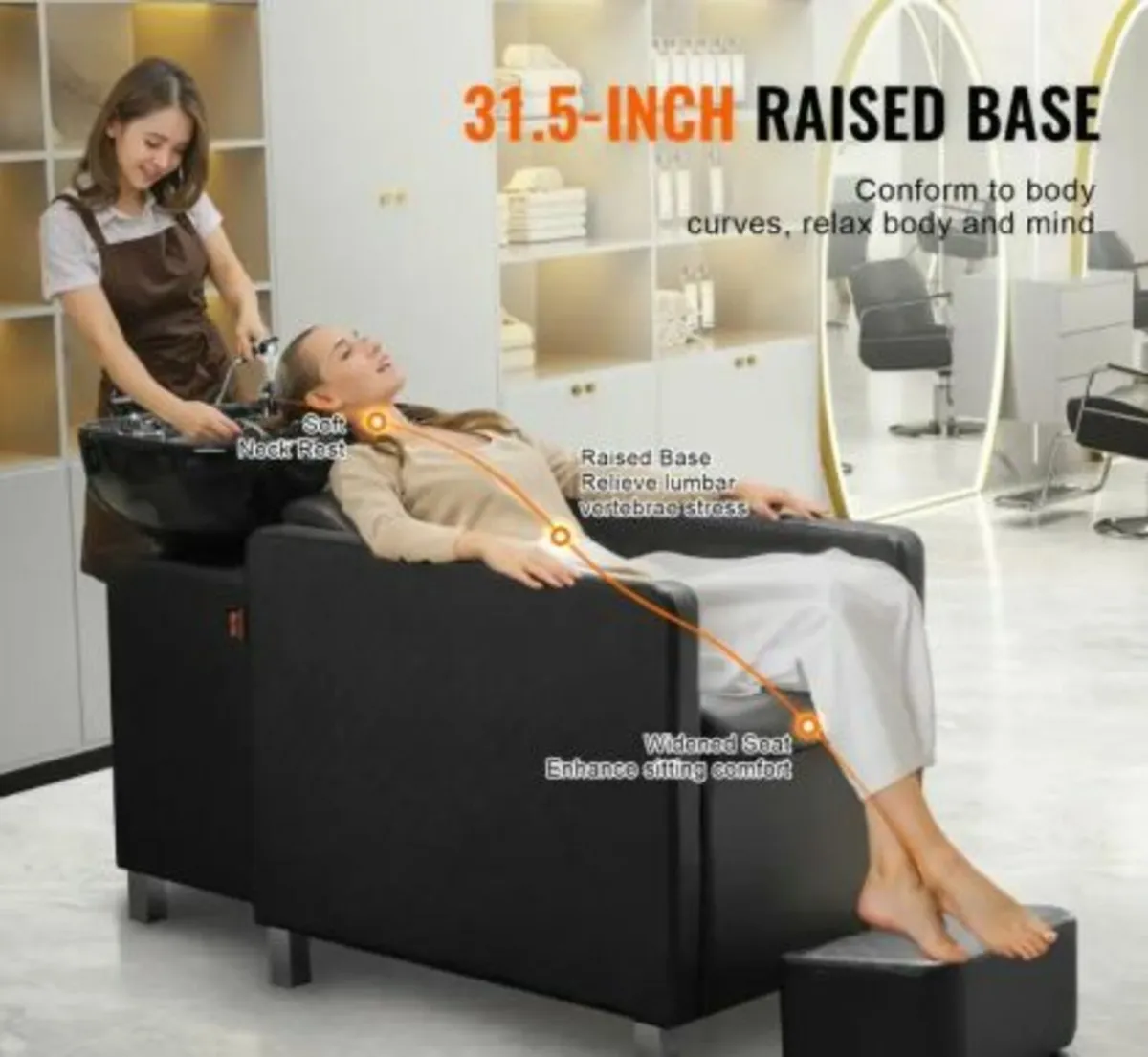 Professional Salon Spa Shampoo Backwash Chair - Image 2