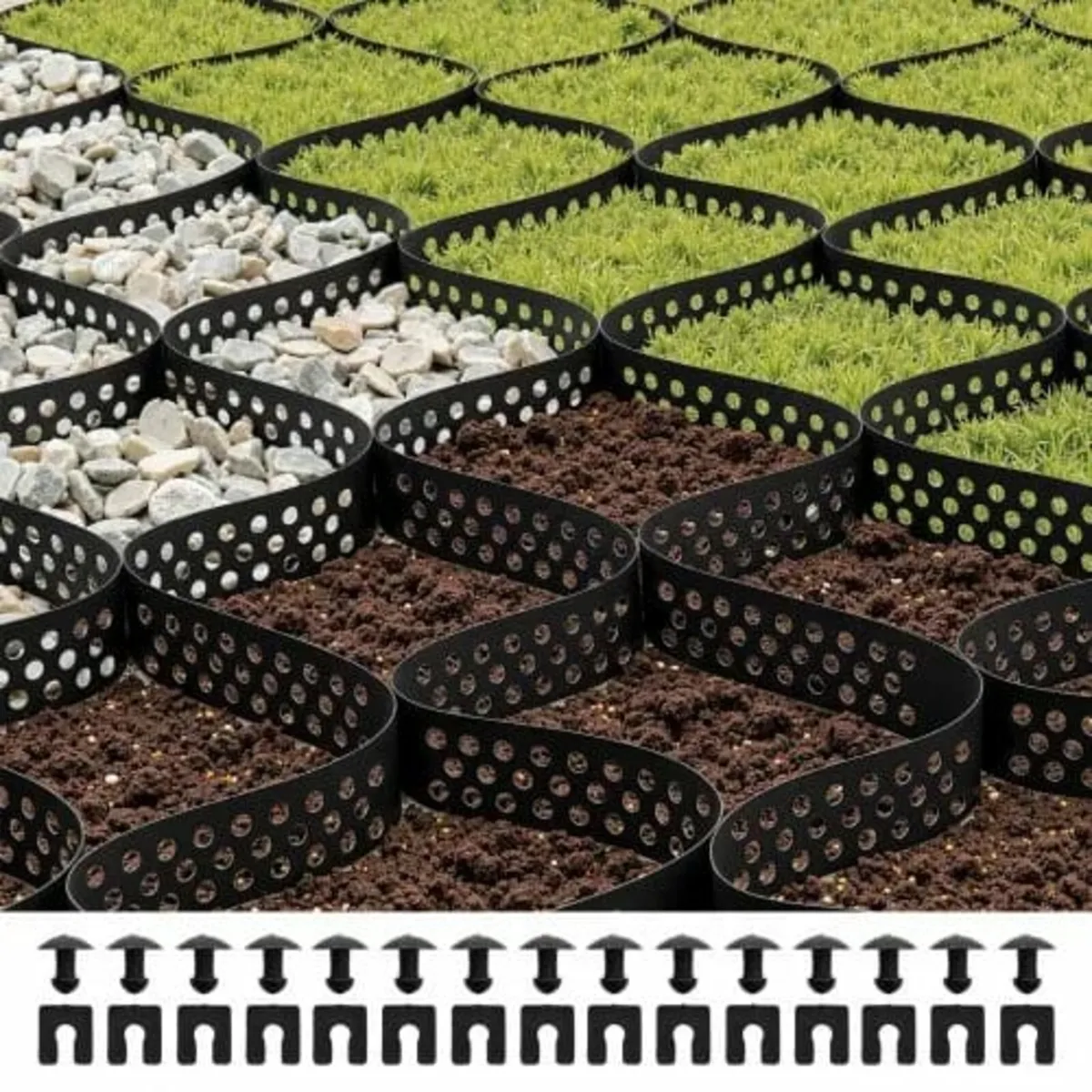 Ground Grid 2-In Deep Geocell Grid 32.81x9.84FT / - Image 1