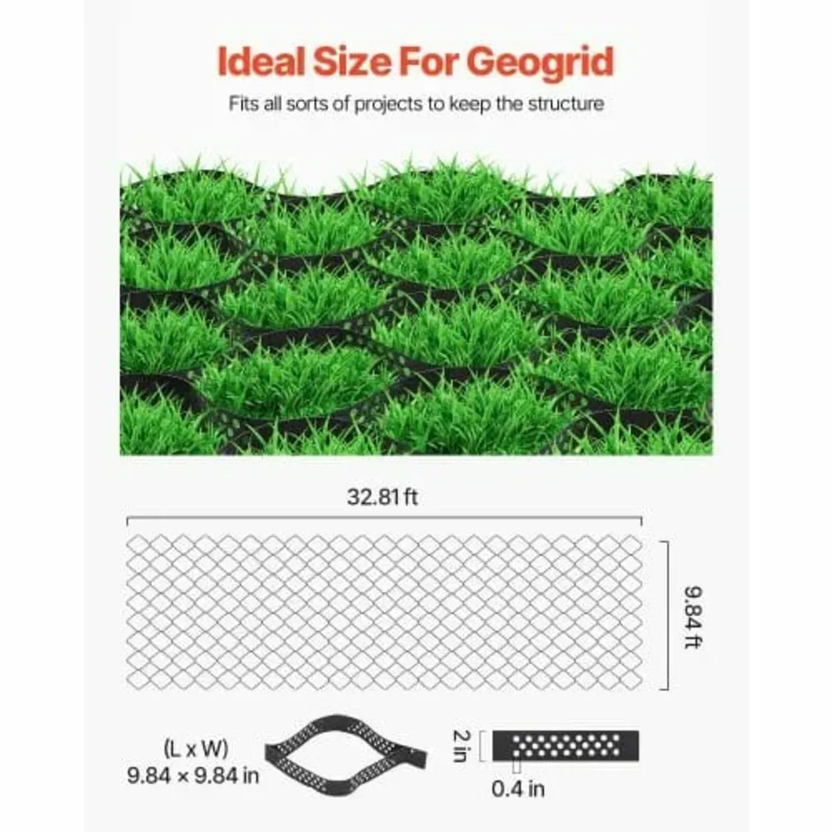 Ground Grid 2-In Deep Geocell Grid 32.81x9.84FT / - Image 3