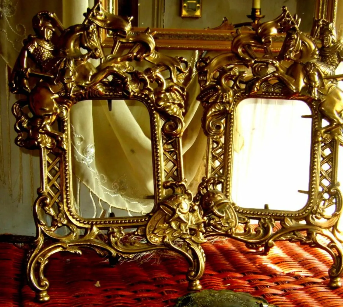 Pair Of Substantial Brass Photo Frames - Image 1