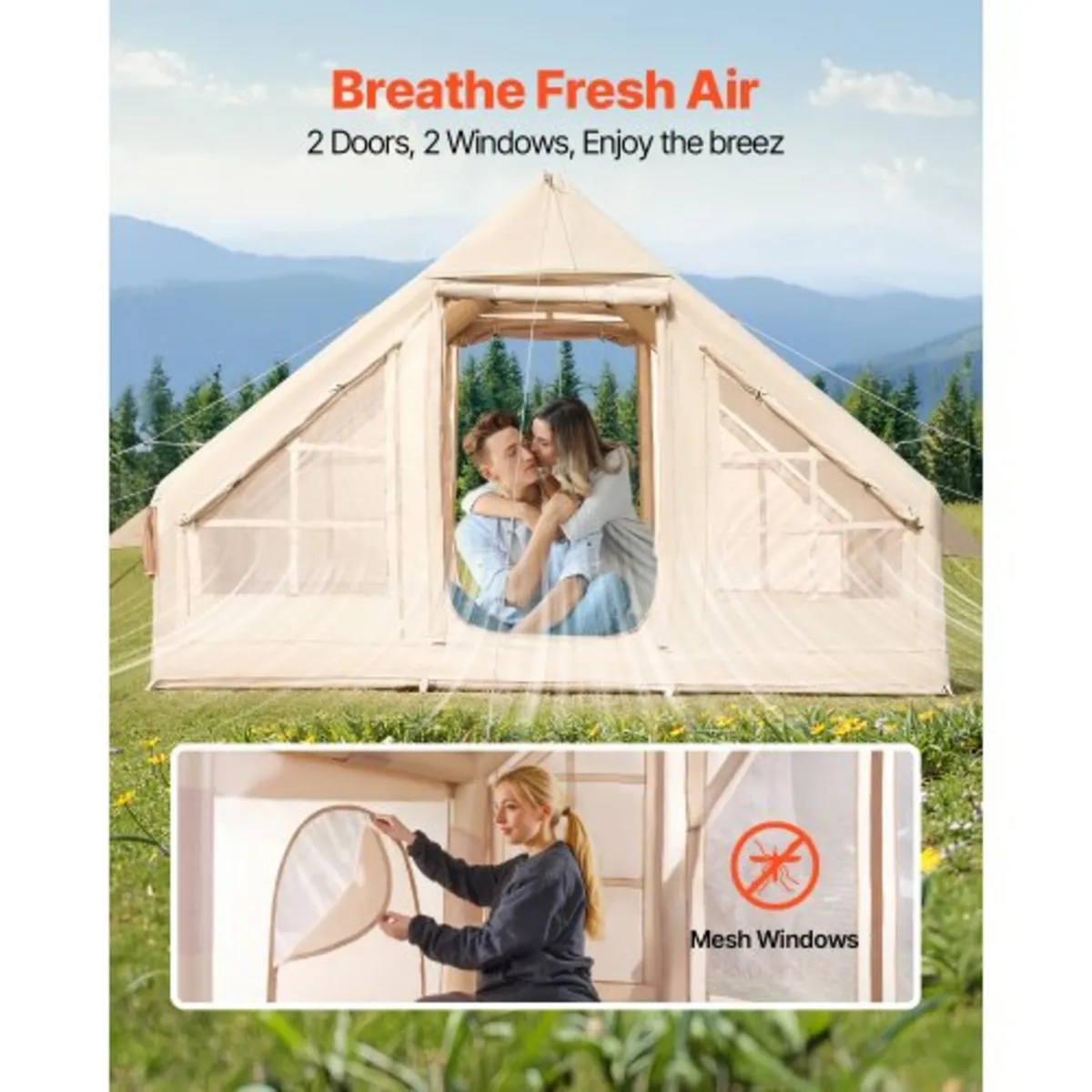 Inflatable Tent for Camping 3-5 Person Glamping Te - Image 3