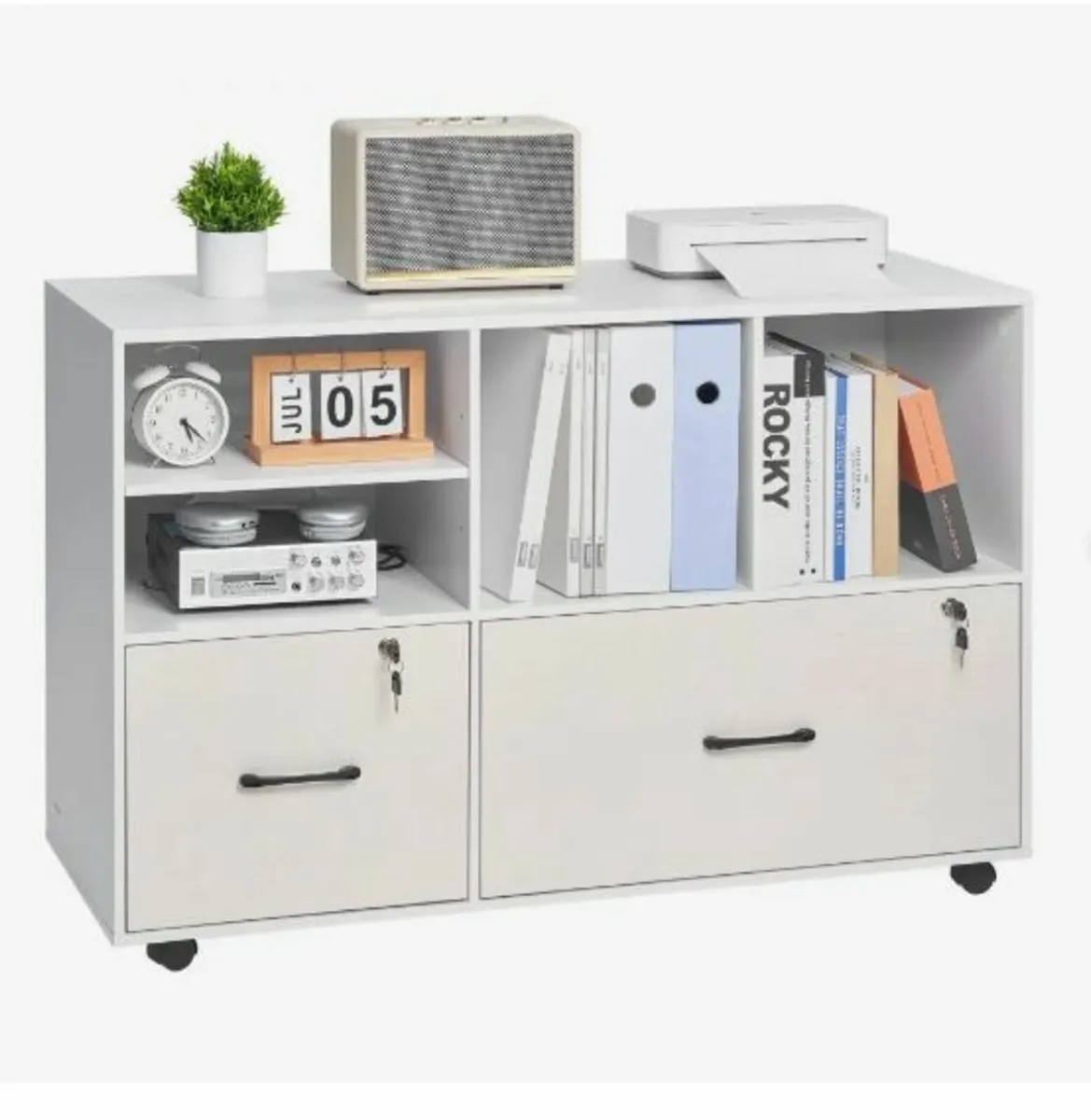 2 Drawer Wooden File Cabinet - Image 1