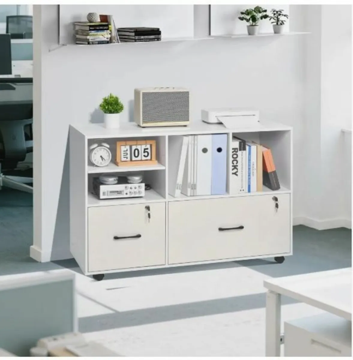 2 Drawer Wooden File Cabinet - Image 3