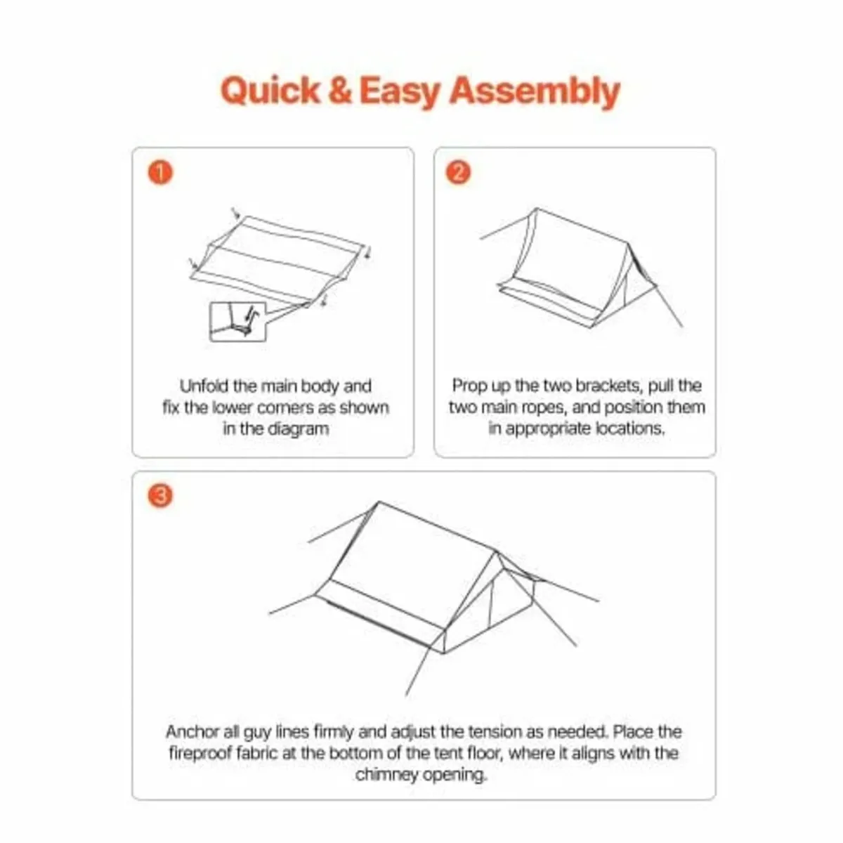 Cabin Hot Tent with Stove Jack & Ground Mat Lightw - Image 4