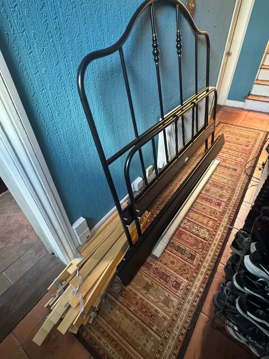 IKEA King-Sized (150x200) metal bed frame bedframe - Image 4