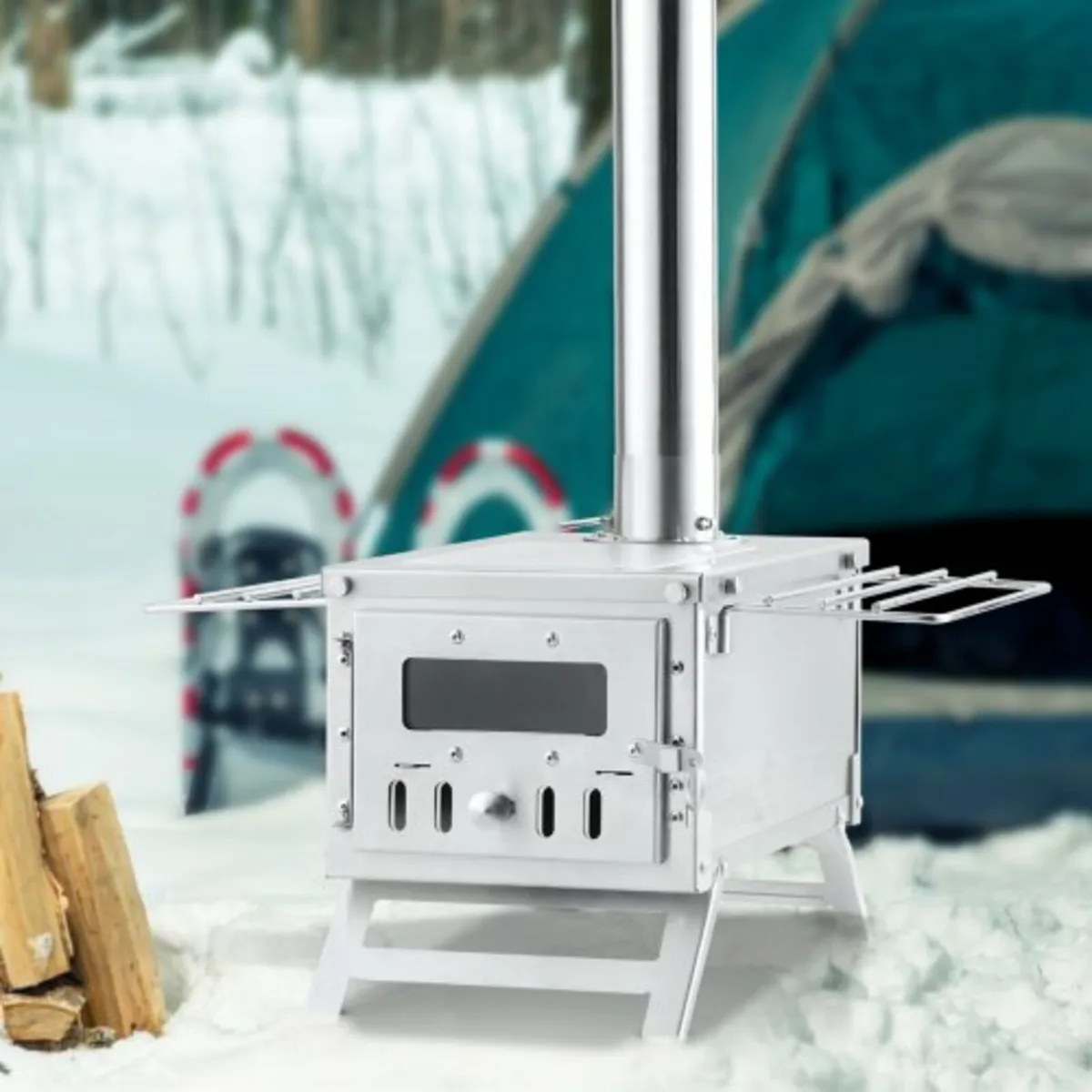 Wood Stove, 203.20 cm, Stainless Steel Camping Ten - Image 4