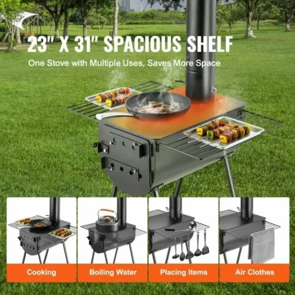 Wood Stove, 3 m, Alloy Steel Camping Tent Stove, P - Image 2
