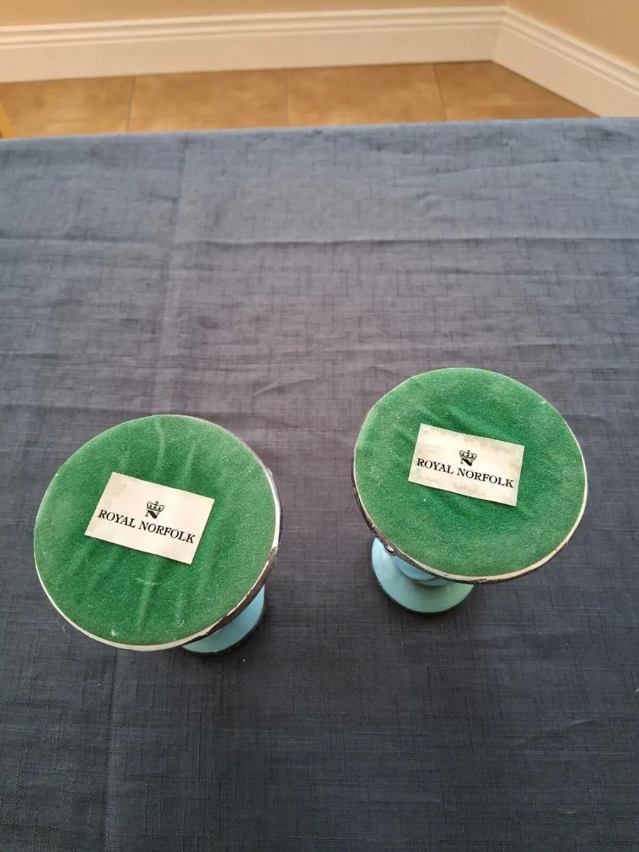 2 Ceramic Royal Norfolk Candlestick Holders - Image 2
