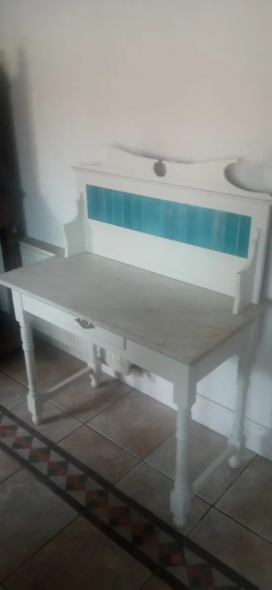Vintage Painted Pine Washstand With Marble Top - Image 3