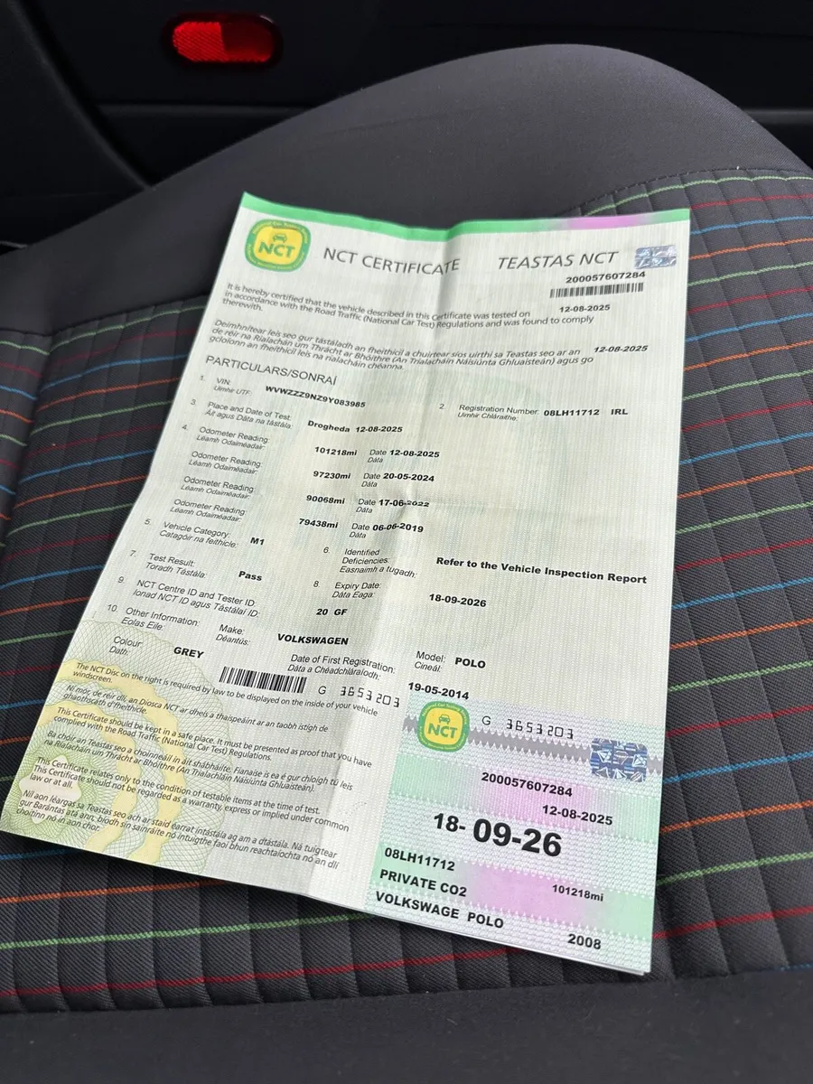 08 vw polo 1.2 petrol with new nct low miles - Image 3