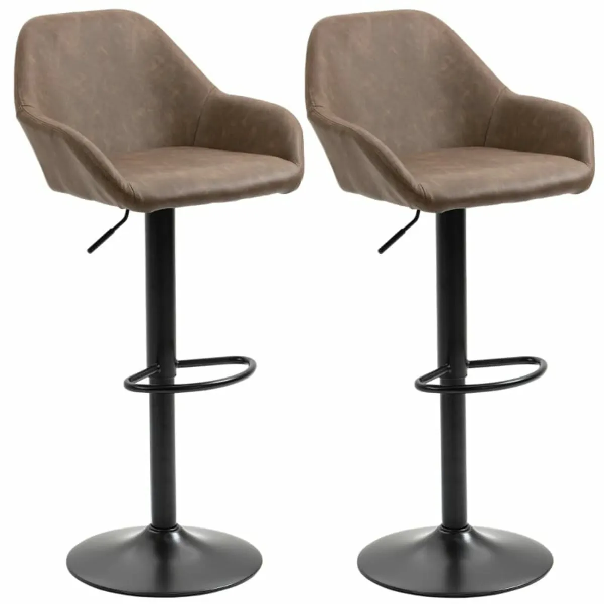 Adjustable Bar Stools Set of 2, Swivel Barstools w - Image 1