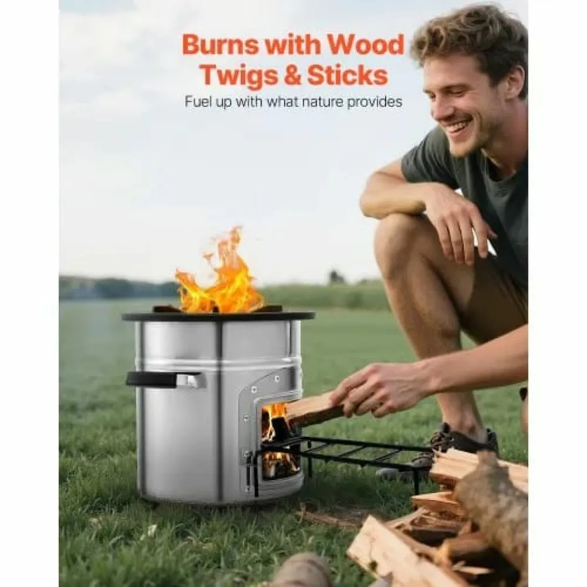 Camping Rocket Stove Wood Burning Portable Rocket - Image 2