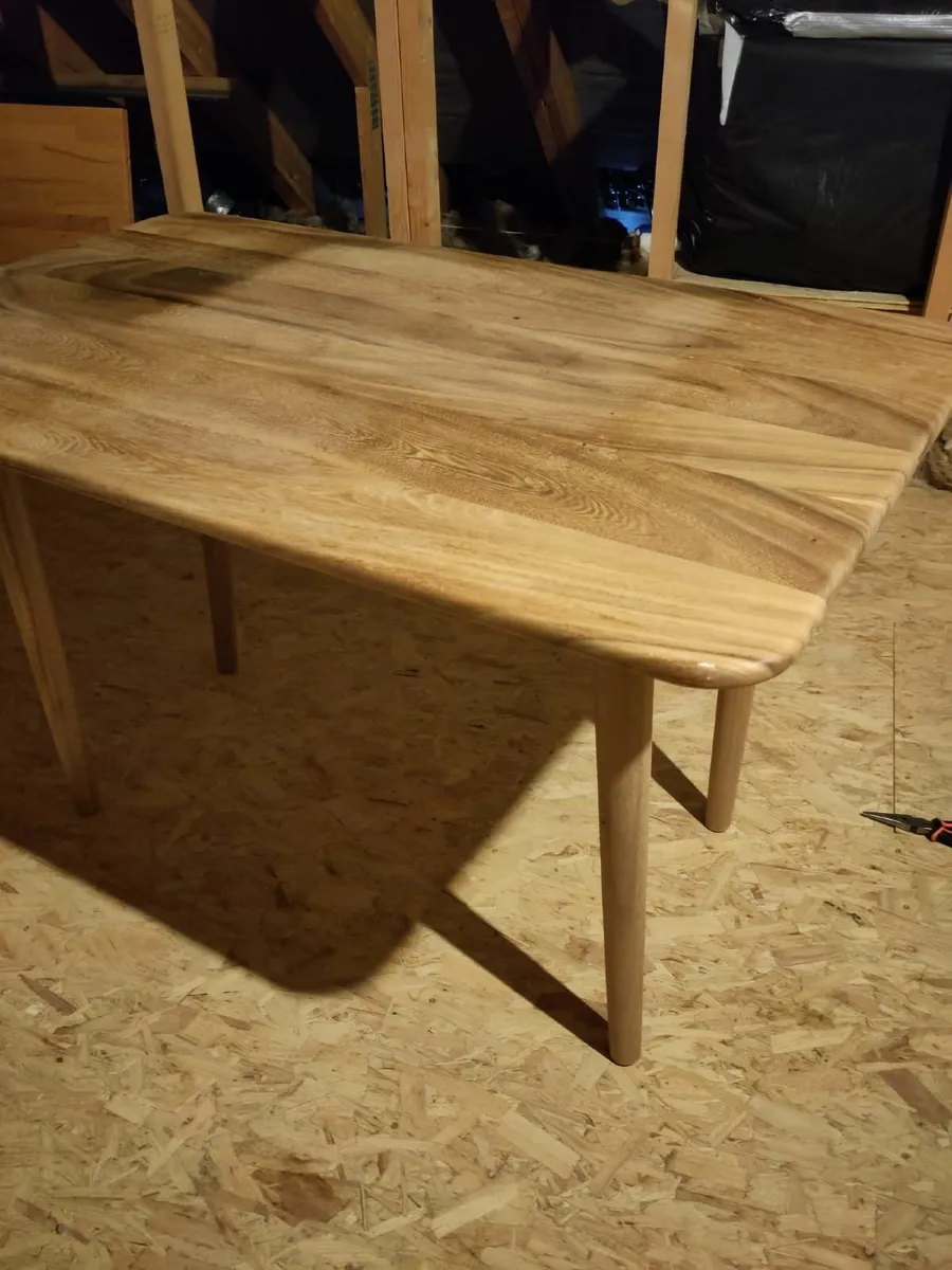 Dining table, solid wood, 130 x 81 cm - Image 1